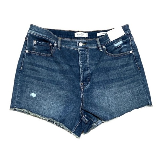 Jessica Simpson shorts Ventura high waist 16 distressed frayed denim jean NEW - Picture 1 of 8